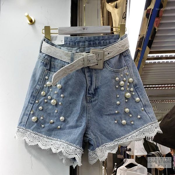 women's jeans european style denim shorts for women 2021 summer handmade beaded stitched lace straight leg pants, Blue
women's jeans european style denim shorts for women 2021 summer handmade beaded stitched lace straight leg pants, Blue