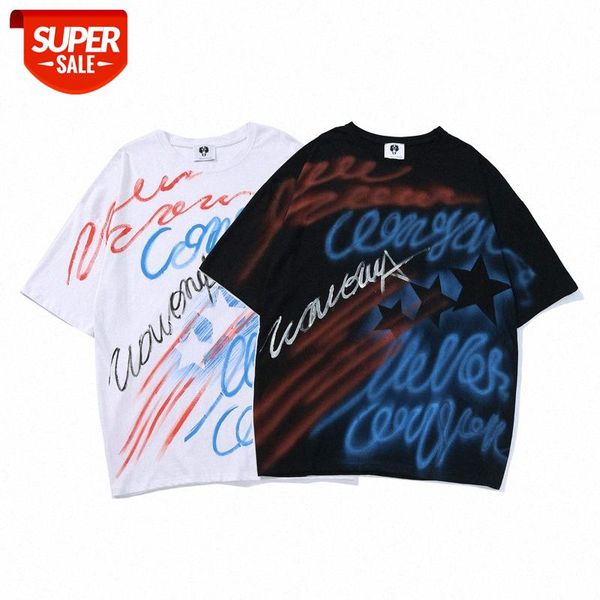 couple japanese casual abstract graffiti print style loose shoulder short-sleeved t-shirt men #jo1k, White;black
couple japanese casual abstract graffiti print style loose shoulder short-sleeved t-shirt men #jo1k, White;black