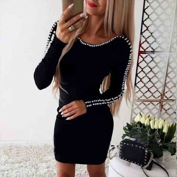 women lady fashion slimming a-line dress solid color long-sleeved beading package hip mini dresses, Black;gray
women lady fashion slimming a-line dress solid color long-sleeved beading package hip mini dresses, Black;gray