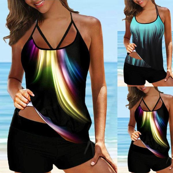 women's swimwear 2021 summer vintage women plus size print beachwear strappy back tankini set 2 piece swimsuits swimdress maillot de ba, White;black
women's swimwear 2021 summer vintage women plus size print beachwear strappy back tankini set 2 piece swimsuits swimdress maillot de ba, White;black