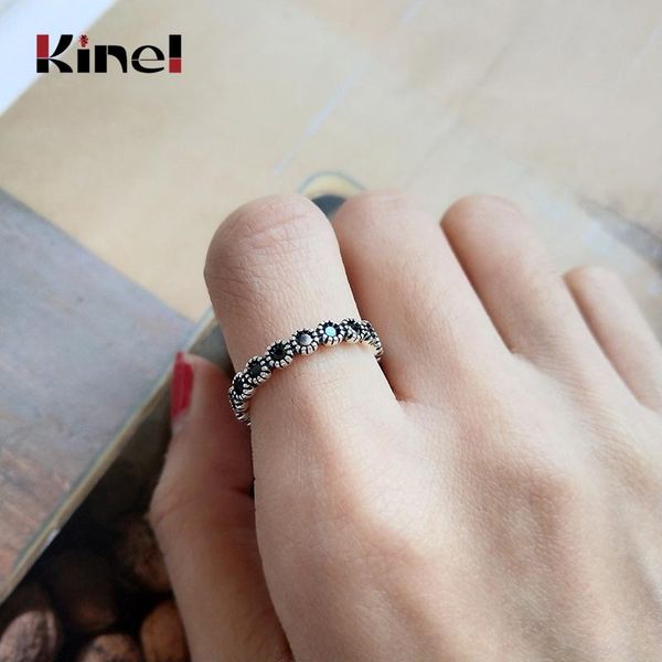cluster rings kinel genuine 925 sterling silver stackable ring black cz finger for women wedding band anniversary jewelry, Golden;silver
cluster rings kinel genuine 925 sterling silver stackable ring black cz finger for women wedding band anniversary jewelry, Golden;silver