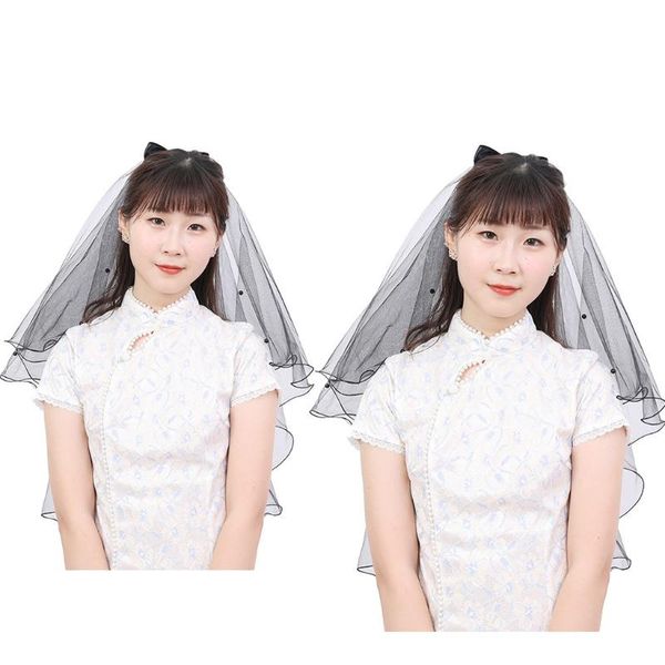 bridal veils 2 layers wedding veil with comb black tulle ribbon adornment short shoulder length sheer for adults/kids
bridal veils 2 layers wedding veil with comb black tulle ribbon adornment short shoulder length sheer for adults/kids