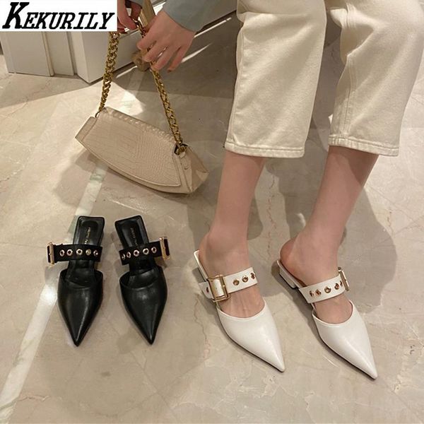 slippers pointed toe mules women leather buckle chunky heels slides ladies slip on shallow shoes black white sandalias mujer x6p9
slippers pointed toe mules women leather buckle chunky heels slides ladies slip on shallow shoes black white sandalias mujer x6p9