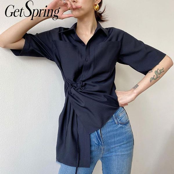 women's blouses & shirts getspring women shirt irregular bandage cotton woman asymmetry all match casual bloues 2021 fashion, White
women's blouses & shirts getspring women shirt irregular bandage cotton woman asymmetry all match casual bloues 2021 fashion, White