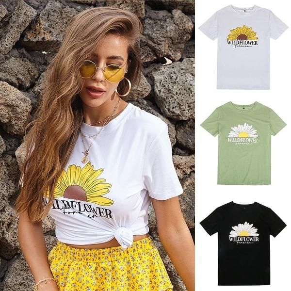 woman upgrade s-xxl little daisy with round collar t t-shirt female print short-sleeved leisure student summe men's t-shirts, White;black 
woman upgrade s-xxl little daisy with round collar t t-shirt female print short-sleeved leisure student summe men's t-shirts, White;black