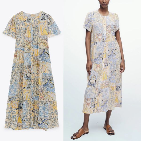 dresses women vintage print midi summer es short sleeve front pin tuck elegant party woman chic button up loose, Black;gray
dresses women vintage print midi summer es short sleeve front pin tuck elegant party woman chic button up loose, Black;gray