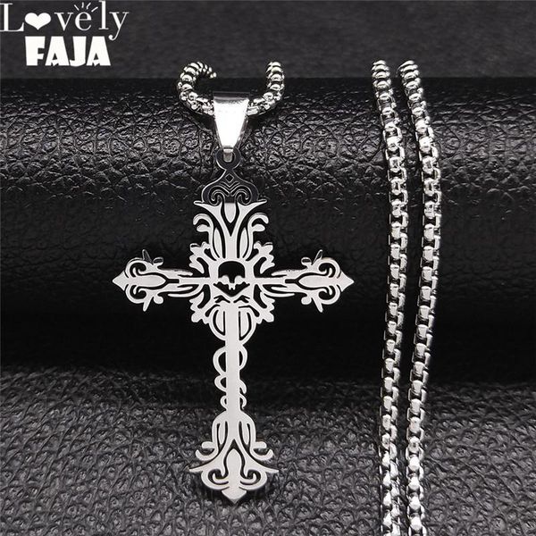 pendant necklaces gothic skull flower cross stainless steel chain women/men necklace jewelry chaine acier inoxydable n7041s03, Silver
pendant necklaces gothic skull flower cross stainless steel chain women/men necklace jewelry chaine acier inoxydable n7041s03, Silver