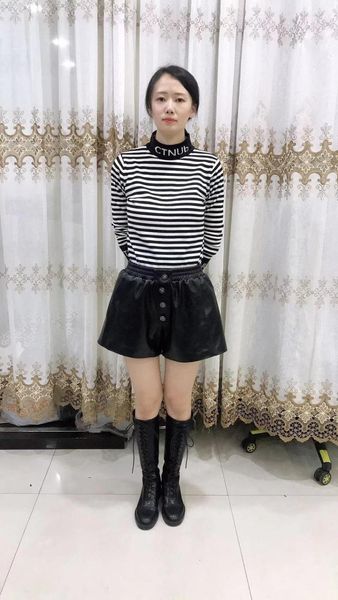 women's shorts amsiike women natural sheepskin leather short casual elastic waistband super, White;black
women's shorts amsiike women natural sheepskin leather short casual elastic waistband super, White;black