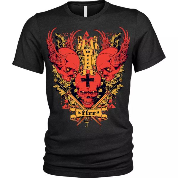 nunca flee camiseta calavera trio demonio ángel alas cruz herald hombre, White;black
nunca flee camiseta calavera trio demonio ángel alas cruz herald hombre, White;black