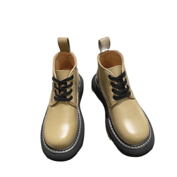 boots thick sole for women quality leather lace up motorcycle bota runway flat platform autumn short booties 2021 est, Black
boots thick sole for women quality leather lace up motorcycle bota runway flat platform autumn short booties 2021 est, Black