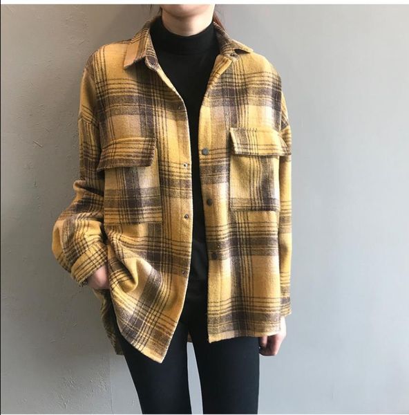 ladies womens blouses plaid coat wool long sleeved stand collar large woolen sweater shirt lapel thickening retro loose, White
ladies womens blouses plaid coat wool long sleeved stand collar large woolen sweater shirt lapel thickening retro loose, White