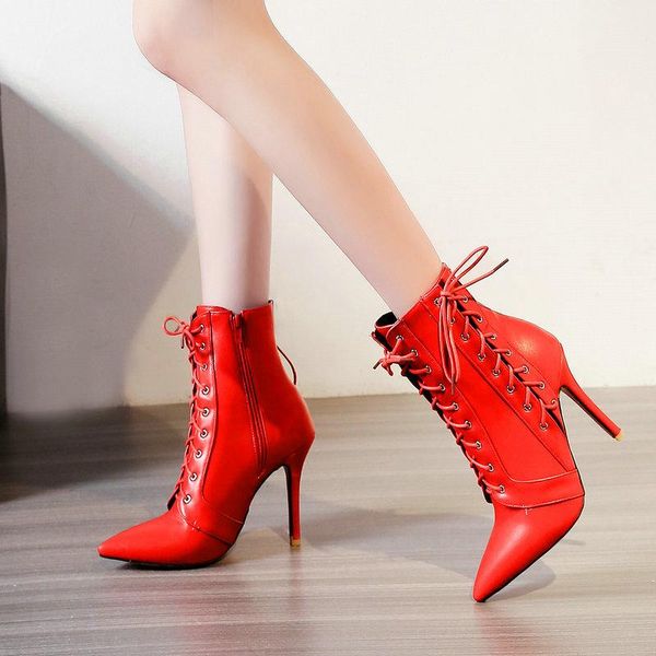 boots women's shoes winter warm high heels lace-up side zipper ladies nude catwalk show nightclub brand designer stil, Black
boots women's shoes winter warm high heels lace-up side zipper ladies nude catwalk show nightclub brand designer stil, Black