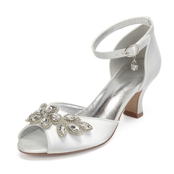 sandals mid heels satin crystals wedding shoes women peep toe heeled ankle buckle strap formal party dress ladies 8mg4, Black
sandals mid heels satin crystals wedding shoes women peep toe heeled ankle buckle strap formal party dress ladies 8mg4, Black