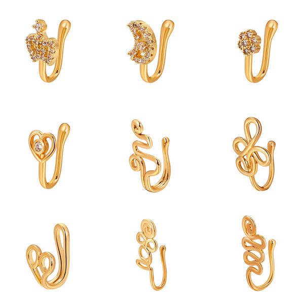 vintage women nose rings clip on earrings crystal ear cuff non pierced earring fashion punk rock, Silver
vintage women nose rings clip on earrings crystal ear cuff non pierced earring fashion punk rock, Silver