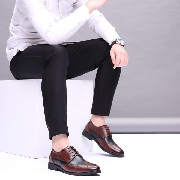 men cow leather dress shoes breathable formal for pointed brogue luxury mixed color business man single, Black
men cow leather dress shoes breathable formal for pointed brogue luxury mixed color business man single, Black
