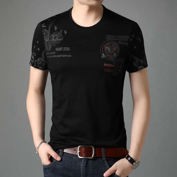 short sleeve t-shirt men's summer mercerized cotton trend thin half tiger head loose upper garment, White;black
short sleeve t-shirt men's summer mercerized cotton trend thin half tiger head loose upper garment, White;black