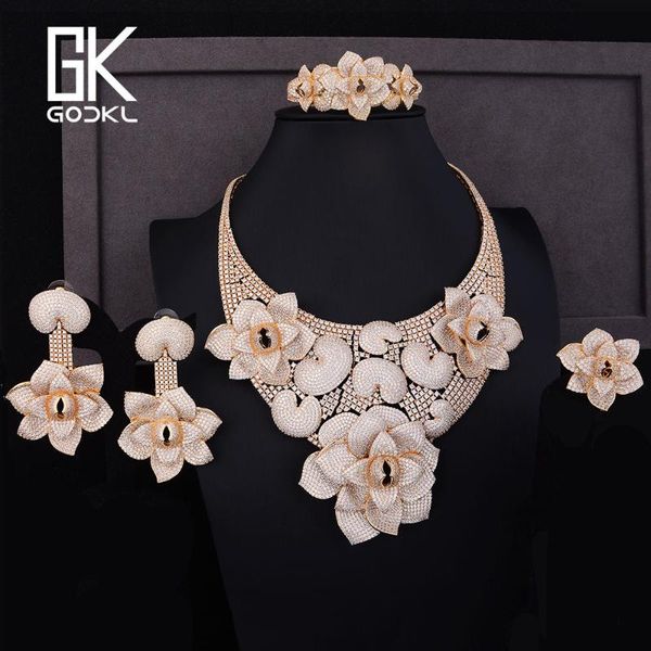earrings & necklace godki luxury cannibal flower cubic zirconia nigerianbridal jewelry set for women dubai gold sets 2021, Silver
earrings & necklace godki luxury cannibal flower cubic zirconia nigerianbridal jewelry set for women dubai gold sets 2021, Silver