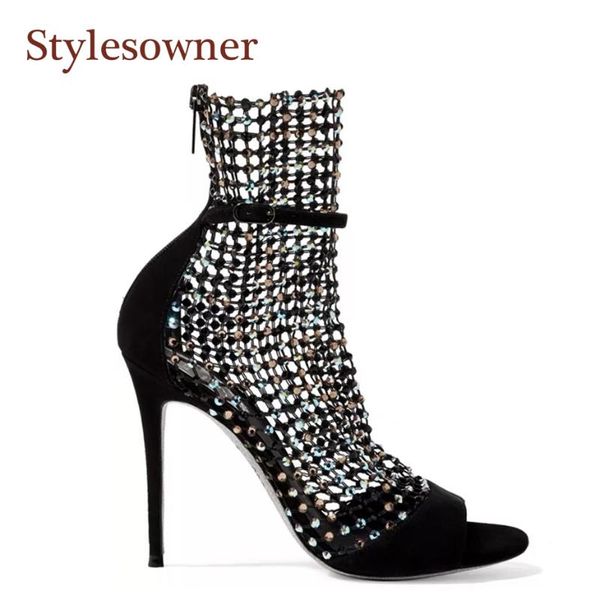 summer shoes fashionable net high heels hollow roman rhinestone mesh fish mouth stiletto sandals female women, Black
summer shoes fashionable net high heels hollow roman rhinestone mesh fish mouth stiletto sandals female women, Black
