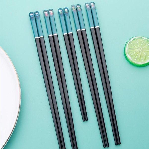 chopsticks 5 pair set japanese alloy sushi home chop sticks dining utensils 
chopsticks 5 pair set japanese alloy sushi home chop sticks dining utensils