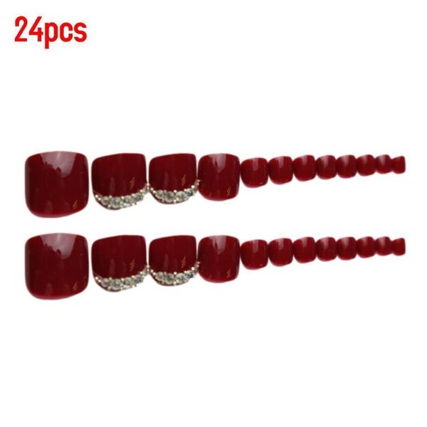 false nails 24pcs wine red foot patch full cover artificial glue fake set nail with art tips stickers toenails faux on u9r2, Red;gold
false nails 24pcs wine red foot patch full cover artificial glue fake set nail with art tips stickers toenails faux on u9r2, Red;gold