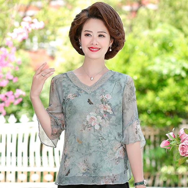 women's t-shirt 2021 spring and summer fashion chiffon shirt women short-sleeved western casual, White
women's t-shirt 2021 spring and summer fashion chiffon shirt women short-sleeved western casual, White
