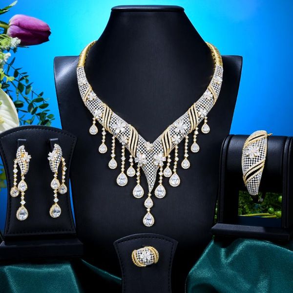 earrings & necklace jimbora luxury nigerian dubai big 4pcs jewelry sets for women cubic zircon lady wedding bridal 2021, Silver
earrings & necklace jimbora luxury nigerian dubai big 4pcs jewelry sets for women cubic zircon lady wedding bridal 2021, Silver