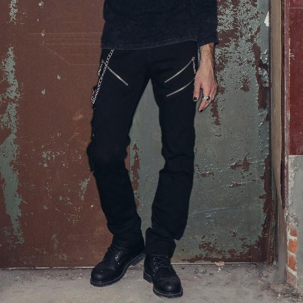 men's pants devil fashion punk rock black straight long spring summer casual trousers with chain zipper
men's pants devil fashion punk rock black straight long spring summer casual trousers with chain zipper