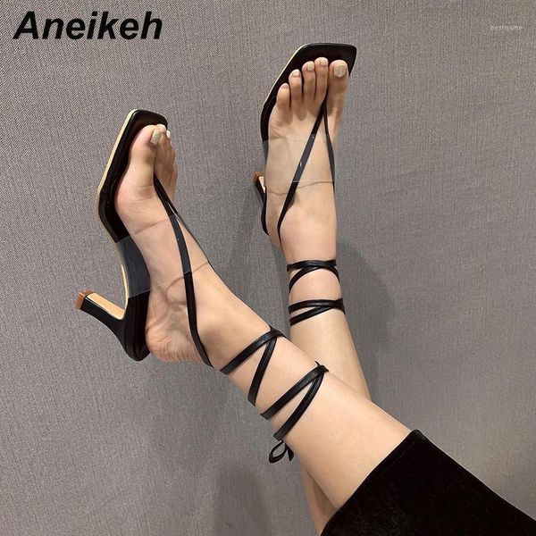 sandals aneikeh 2021 pvc summer concise lace-up women's pu thin heels cross-tied rome ankle strap party black size35-391
sandals aneikeh 2021 pvc summer concise lace-up women's pu thin heels cross-tied rome ankle strap party black size35-391