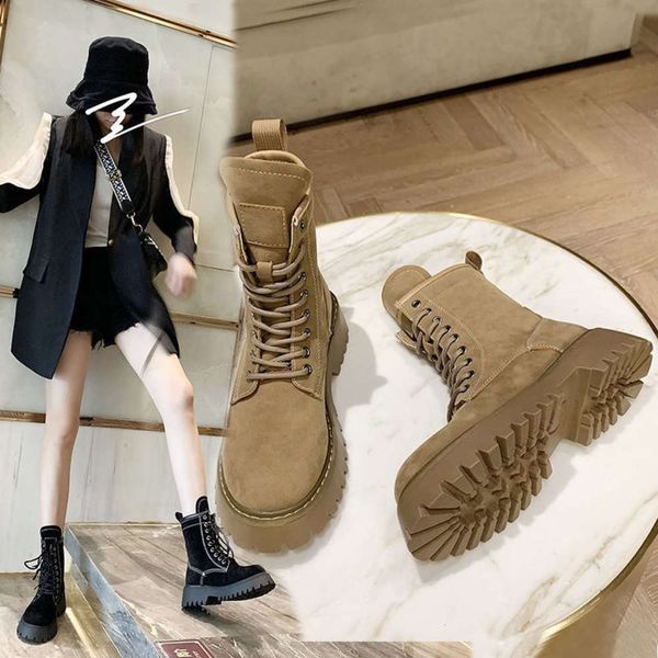 frosted leather autumn and winter thick soled martin female handsome british fashion net red thin short boots, Black
frosted leather autumn and winter thick soled martin female handsome british fashion net red thin short boots, Black