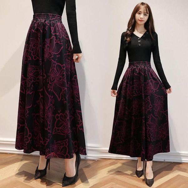 spring winter mom vintage high waist woolen skirts fashion women female casual office print maxi long y30, Black
spring winter mom vintage high waist woolen skirts fashion women female casual office print maxi long y30, Black