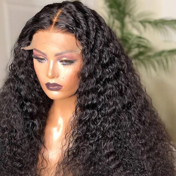 synthetic wigs 26 inch 180% density long kinky curly lace wig for black women with baby hair glueless heat resistant fiber