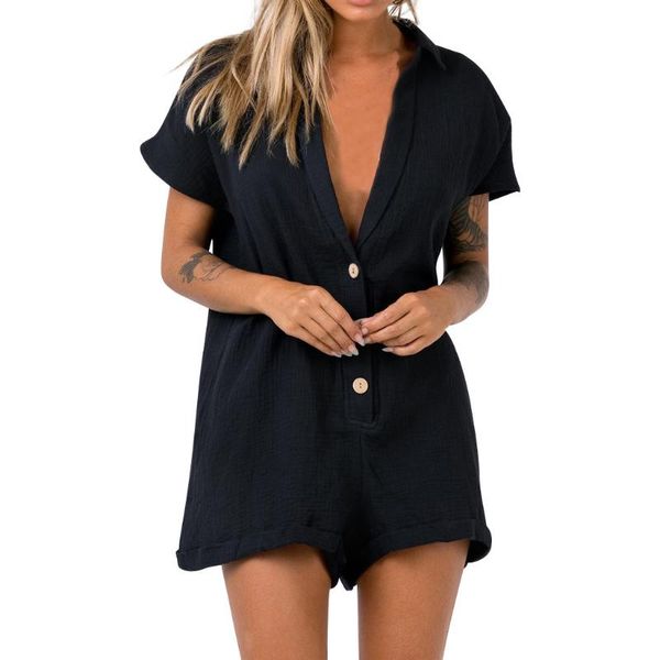 women's jumpsuits & rompers jaycosin clothes women summer bodysuit solid v-neck short sleeve buttons cotton and linen casual pure color, Black;white
women's jumpsuits & rompers jaycosin clothes women summer bodysuit solid v-neck short sleeve buttons cotton and linen casual pure color, Black;white