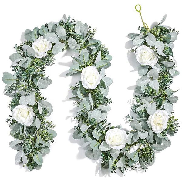decorative flowers & wreaths 6.7ft eucalyptus garland with flowers, lambs ear greenery white roses fake vines for wedding table mantle
decorative flowers & wreaths 6.7ft eucalyptus garland with flowers, lambs ear greenery white roses fake vines for wedding table mantle