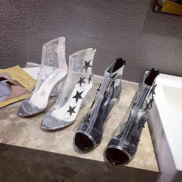 boots 2021 spring fashion transparent ladies open toe bling rhinestone star design back zipper ankle clear high heel bota, Black
boots 2021 spring fashion transparent ladies open toe bling rhinestone star design back zipper ankle clear high heel bota, Black