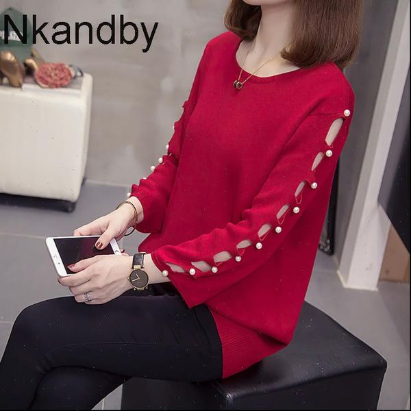 plus size hollow out womens sweater bead knit autumn loose three quarter sleeve female pullovers chic jumpers oversize knitwear, White;black
plus size hollow out womens sweater bead knit autumn loose three quarter sleeve female pullovers chic jumpers oversize knitwear, White;black