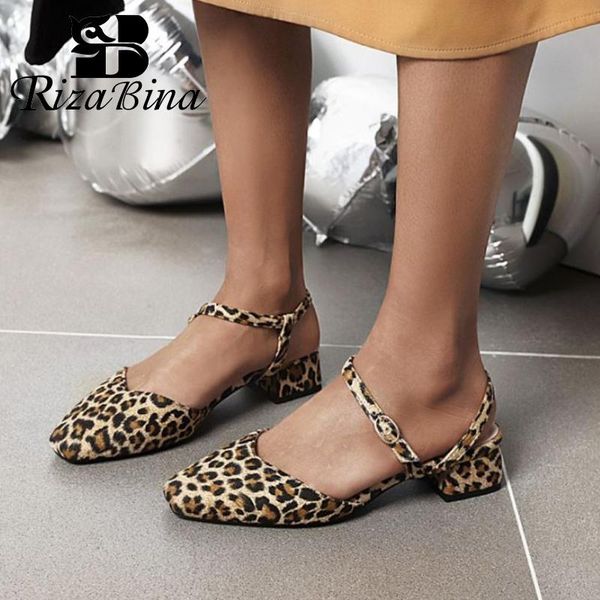 plus size 31-48 women sandals shoes fashion square toe metal buckle modern leopard print or solid footwear, Black