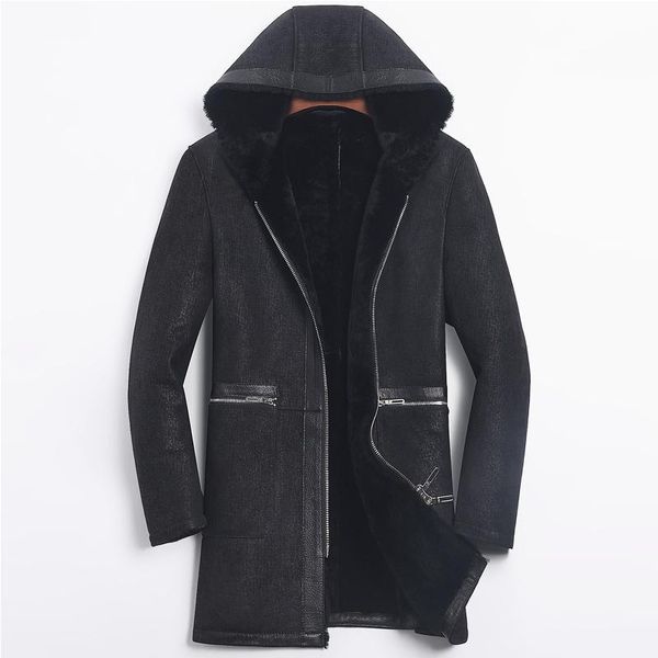 men's leather & faux jacket men sheep shearling fur coats hooded slim wool coat winter mens windbreaker jaqueta de couro 864 yy509, Black
men's leather & faux jacket men sheep shearling fur coats hooded slim wool coat winter mens windbreaker jaqueta de couro 864 yy509, Black