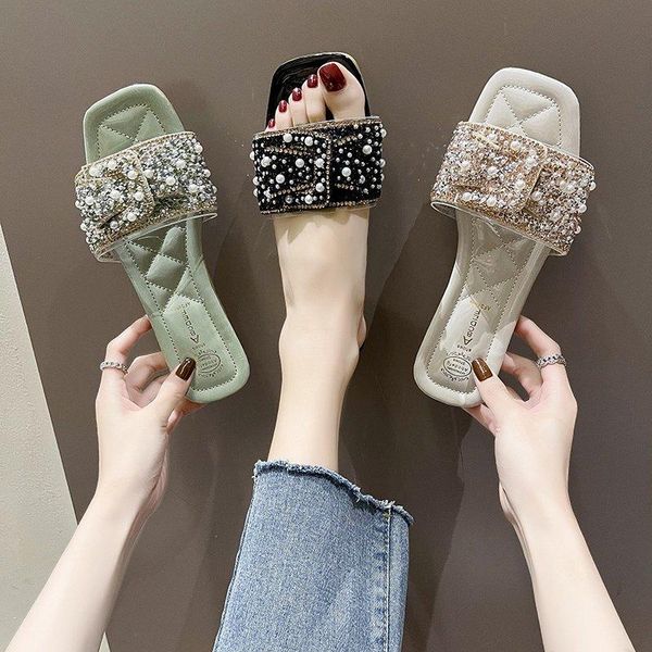 slippers women's flat shoes round head comfortable women fashion sandals summer beach female rhinestone 2021, Black
slippers women's flat shoes round head comfortable women fashion sandals summer beach female rhinestone 2021, Black