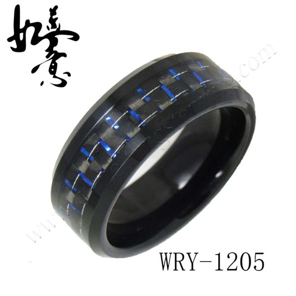 gold wanruyi tungsten ring with eight wide edge electric black inlaid blue carbon fiber fashion jewelry, Silver
gold wanruyi tungsten ring with eight wide edge electric black inlaid blue carbon fiber fashion jewelry, Silver