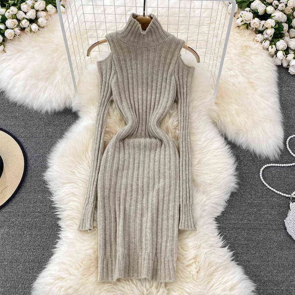 knit dresswomen winter knitted dress solid turtleneck cold shoulder long sleeve slim fit short sweater casual female autumn clothing, Black;gray
knit dresswomen winter knitted dress solid turtleneck cold shoulder long sleeve slim fit short sweater casual female autumn clothing, Black;gray