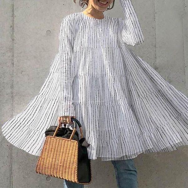 casual dresses vonda 2021 mini dress women party loose autumn vintage striped beach sundress pleated vestidos plus size robe 5xl, Black;gray
casual dresses vonda 2021 mini dress women party loose autumn vintage striped beach sundress pleated vestidos plus size robe 5xl, Black;gray