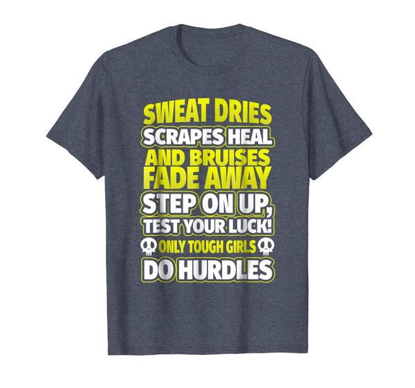 female hurdle jumper shirt - tough girls do hurdles tee, White;black