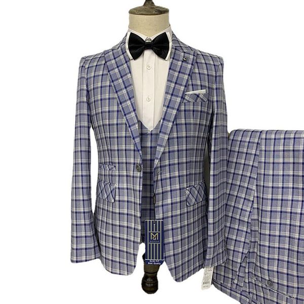 men's suits & blazers pants vest set/2021 fashion / casual business plaid 3 piece suit flat collar single row one button, White;black
men's suits & blazers pants vest set/2021 fashion / casual business plaid 3 piece suit flat collar single row one button, White;black