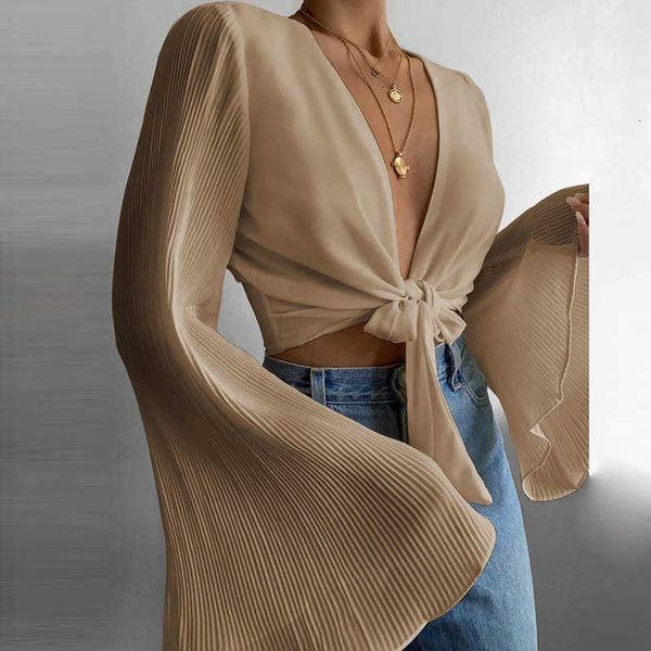 women's blouses & shirts women summer deep v-neck lace-up blouse ladies spring flare sleeve beach shirt hollow out 2mnb, White
women's blouses & shirts women summer deep v-neck lace-up blouse ladies spring flare sleeve beach shirt hollow out 2mnb, White