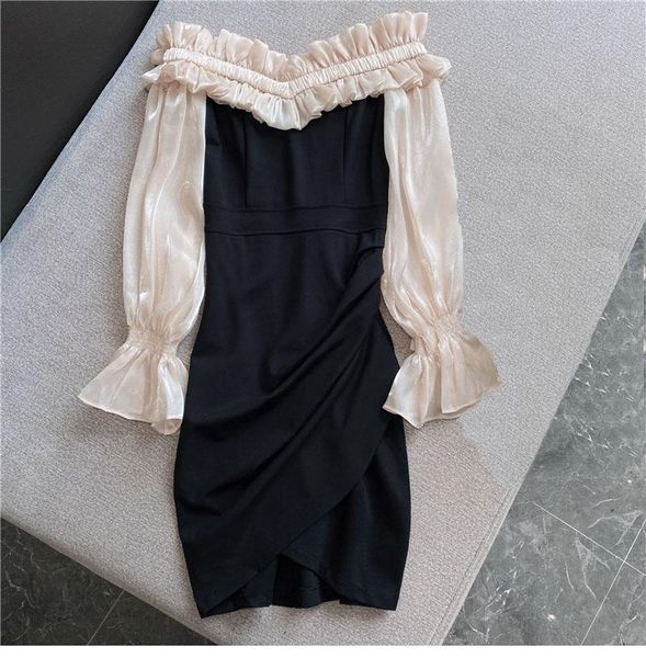 casual dresses high street est fashion 2021 designer women's one-neck pearlescent satin puff sleeve lace tube dress, Black;gray
casual dresses high street est fashion 2021 designer women's one-neck pearlescent satin puff sleeve lace tube dress, Black;gray