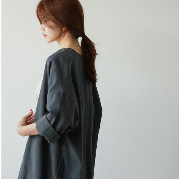 women's trench coats medium length cotton linen sunscreen jacket autumn korean version large loose thin knee cardigan windbreaker, Tan;black
women's trench coats medium length cotton linen sunscreen jacket autumn korean version large loose thin knee cardigan windbreaker, Tan;black