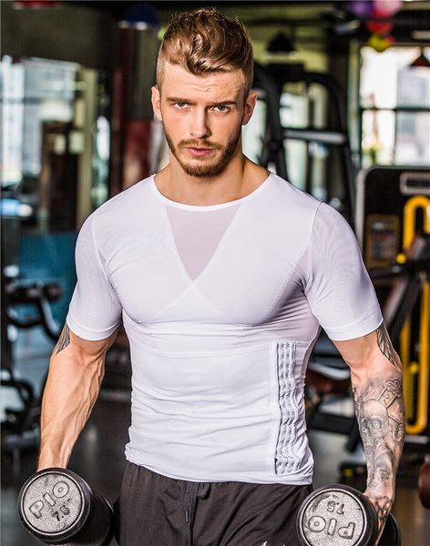 men's tracksuits fashion summer fitness prastice bodybuilding ny elastic short sleeve nylon seamless strong net cloth shapers 3pmp, Gray
men's tracksuits fashion summer fitness prastice bodybuilding ny elastic short sleeve nylon seamless strong net cloth shapers 3pmp, Gray