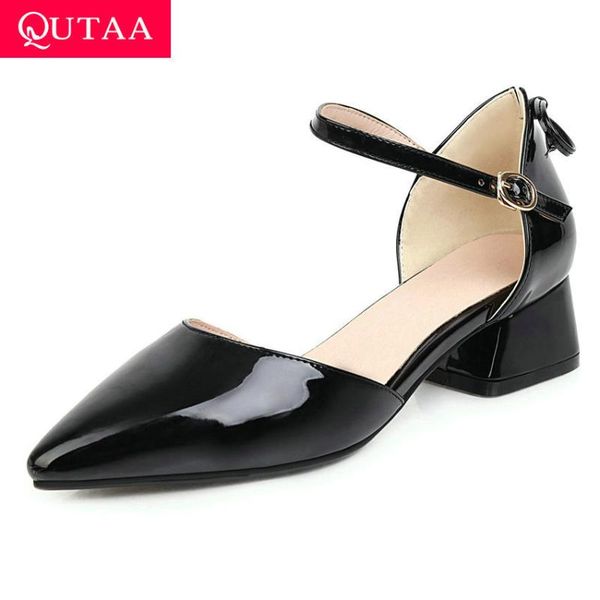 dress shoes qutaa 2021 pointed toe fashion square heel summer women pu leather all match buckle hollow ladies pumps big size 34-43, Black
dress shoes qutaa 2021 pointed toe fashion square heel summer women pu leather all match buckle hollow ladies pumps big size 34-43, Black