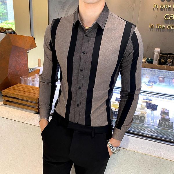men's casual shirts 2021 color-blocking shirt long-sleeved korean slim business non-iron trend and handsome, White;black
men's casual shirts 2021 color-blocking shirt long-sleeved korean slim business non-iron trend and handsome, White;black