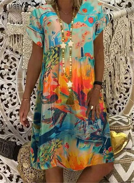 casual dresses womenshort sleeve dress summer print v-neck female large size loose fashion mid waist princess lugentolo, Black;gray
casual dresses womenshort sleeve dress summer print v-neck female large size loose fashion mid waist princess lugentolo, Black;gray